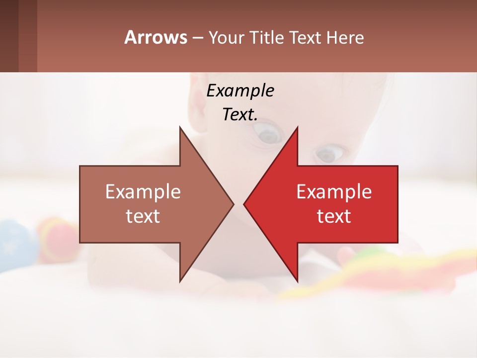 A Baby Laying On A Bed With A Toy PowerPoint Template