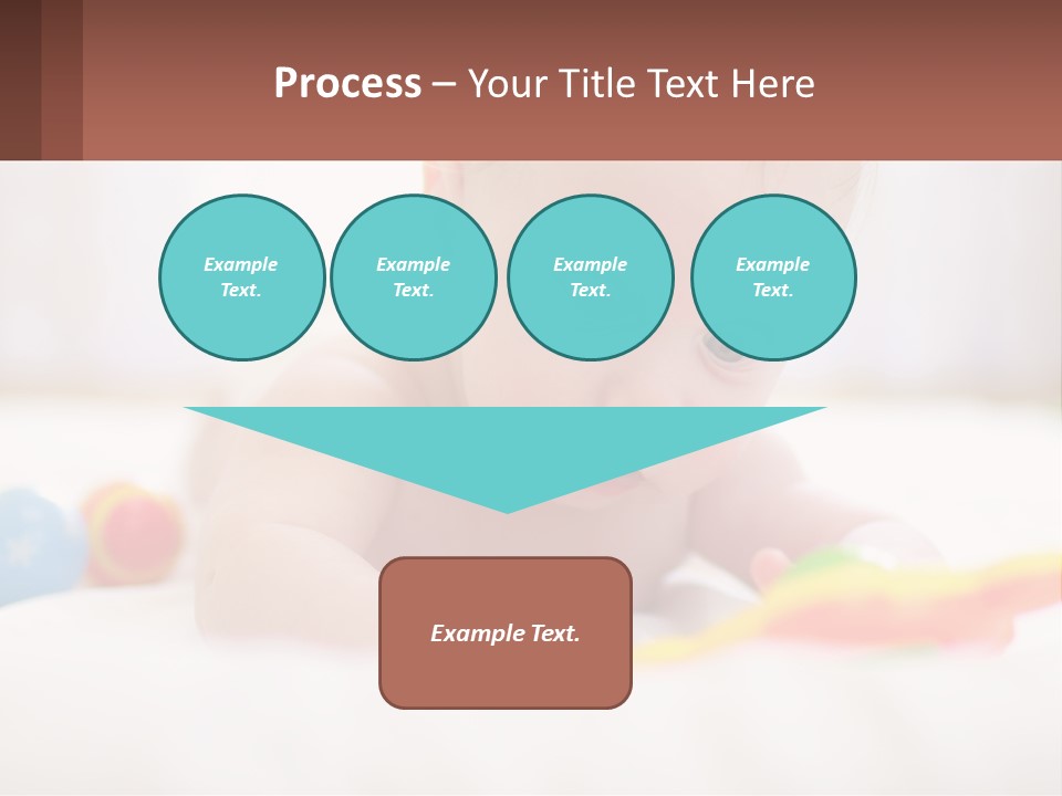 A Baby Laying On A Bed With A Toy PowerPoint Template