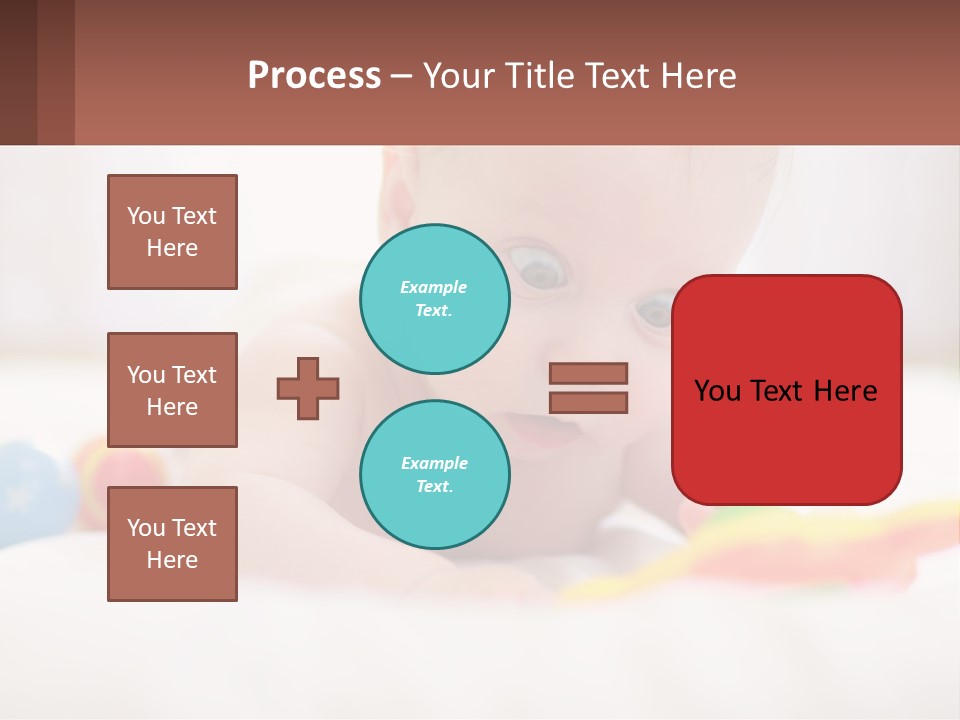 A Baby Laying On A Bed With A Toy PowerPoint Template