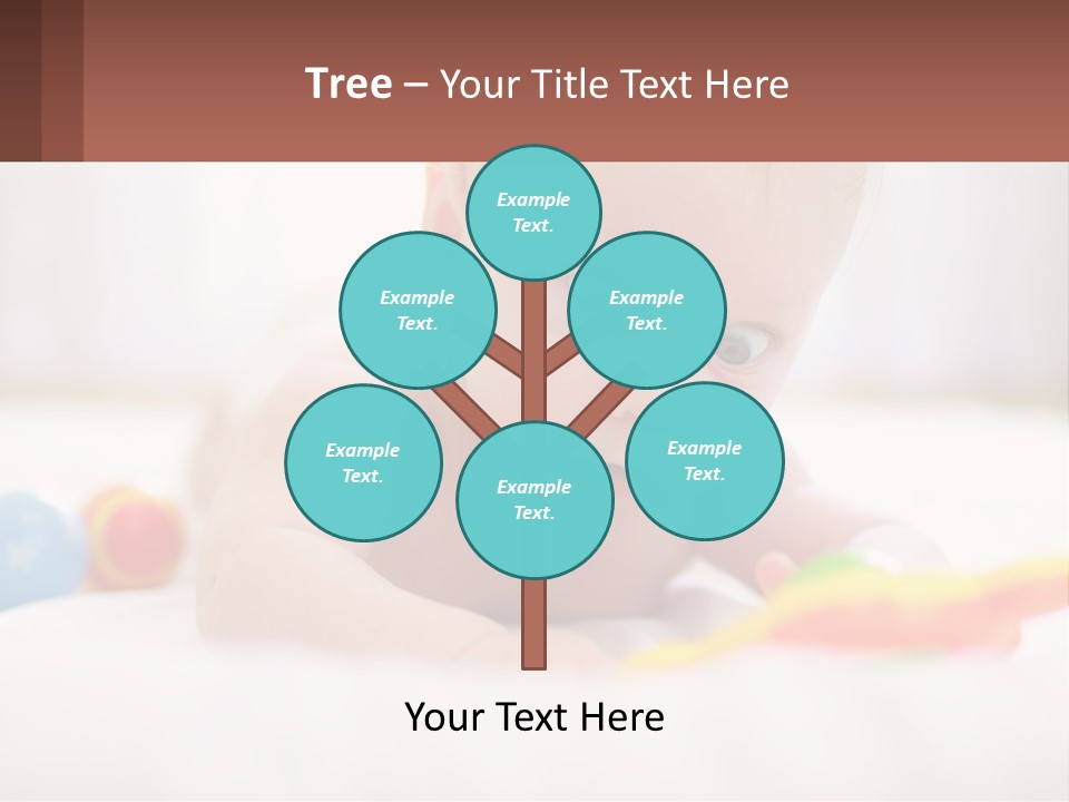 A Baby Laying On A Bed With A Toy PowerPoint Template