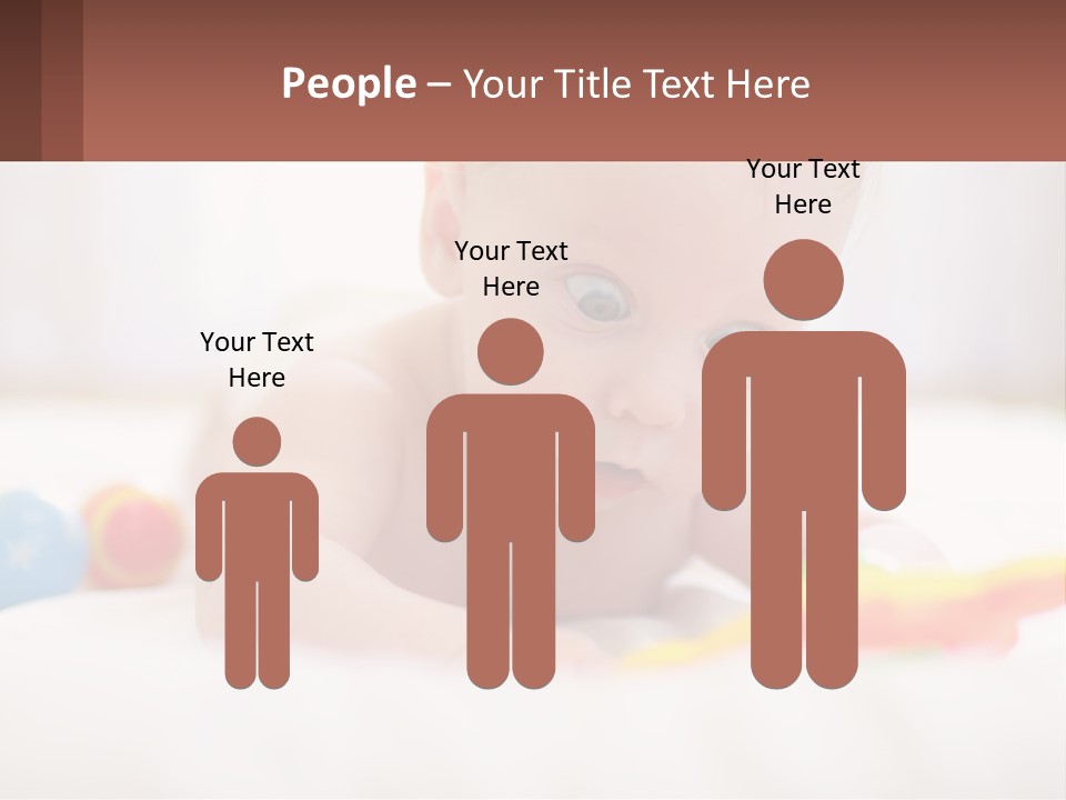 A Baby Laying On A Bed With A Toy PowerPoint Template