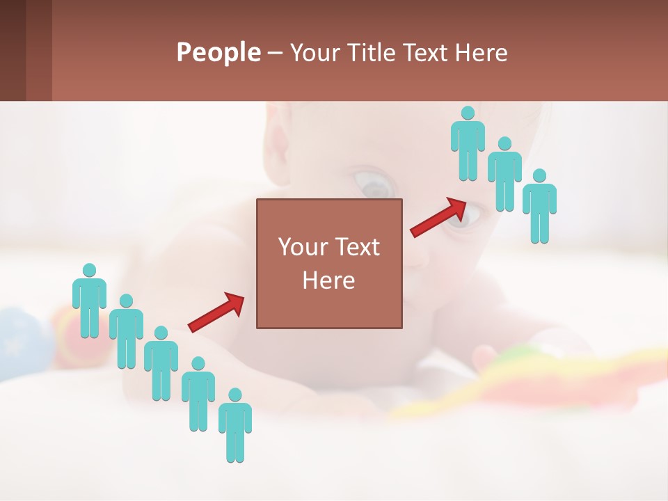 A Baby Laying On A Bed With A Toy PowerPoint Template