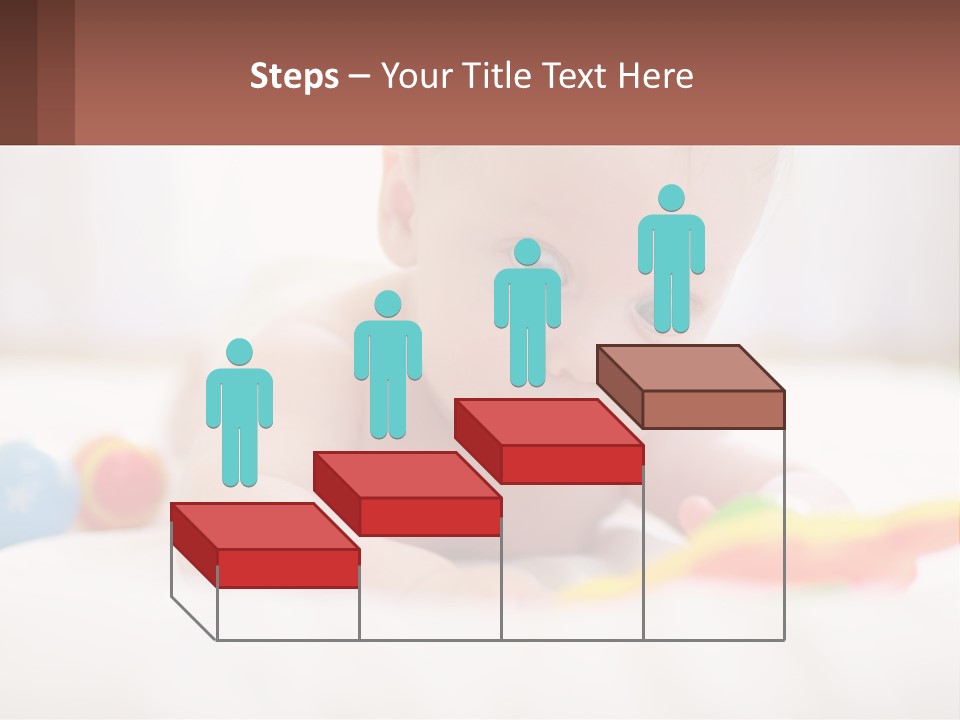 A Baby Laying On A Bed With A Toy PowerPoint Template