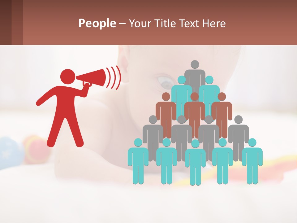 A Baby Laying On A Bed With A Toy PowerPoint Template