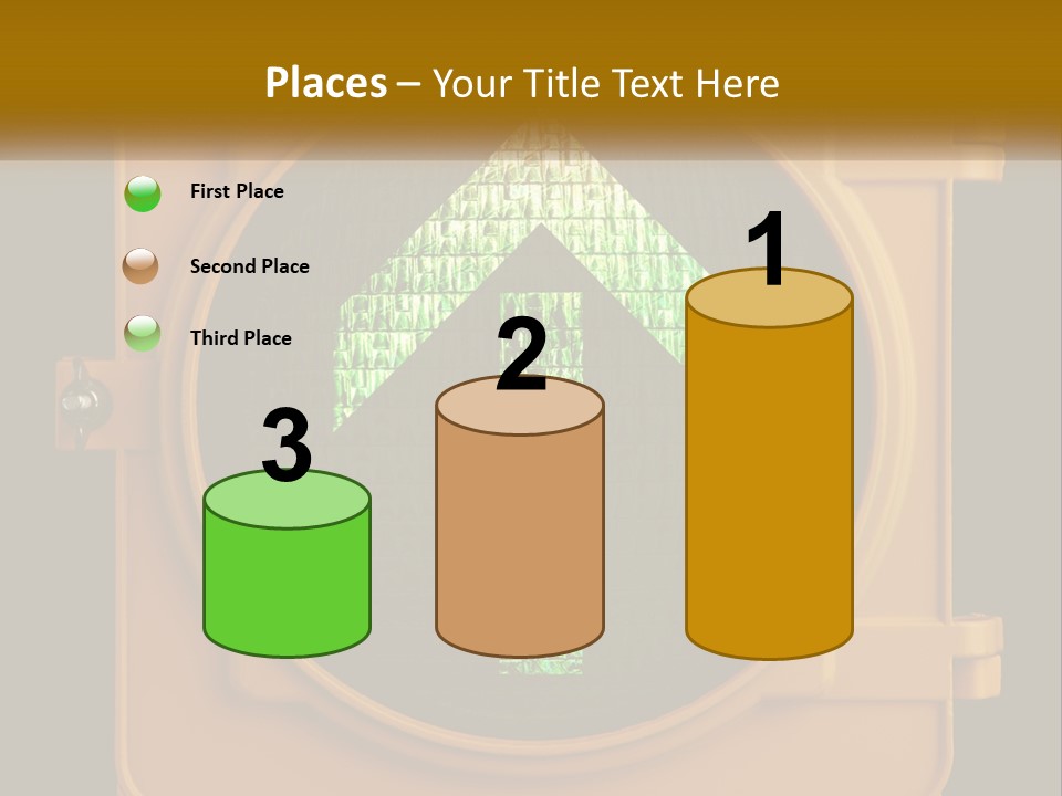 A Traffic Light With A Green Arrow On It PowerPoint Template