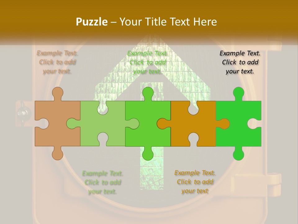 A Traffic Light With A Green Arrow On It PowerPoint Template