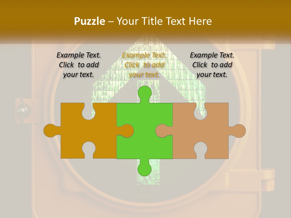 A Traffic Light With A Green Arrow On It PowerPoint Template