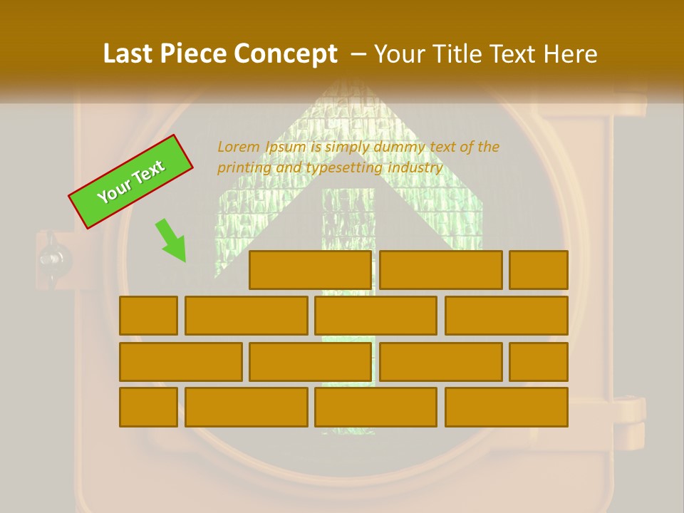 A Traffic Light With A Green Arrow On It PowerPoint Template