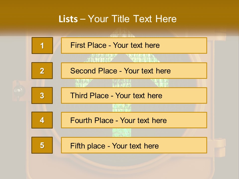 A Traffic Light With A Green Arrow On It PowerPoint Template