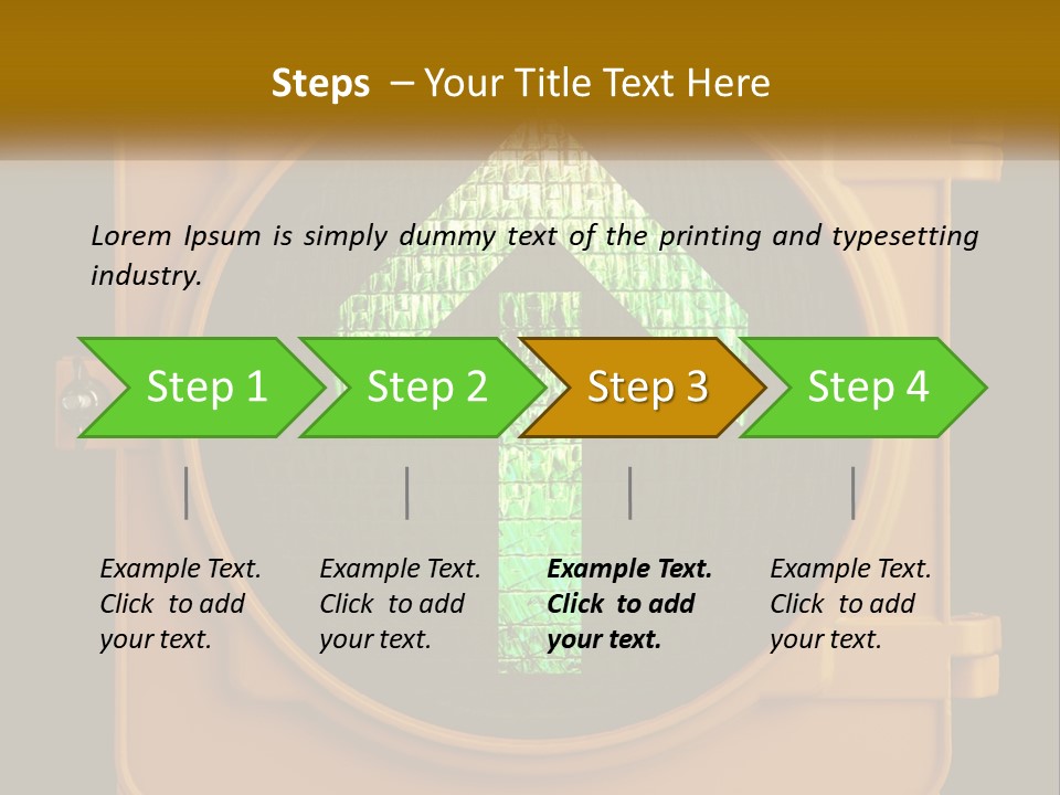 A Traffic Light With A Green Arrow On It PowerPoint Template