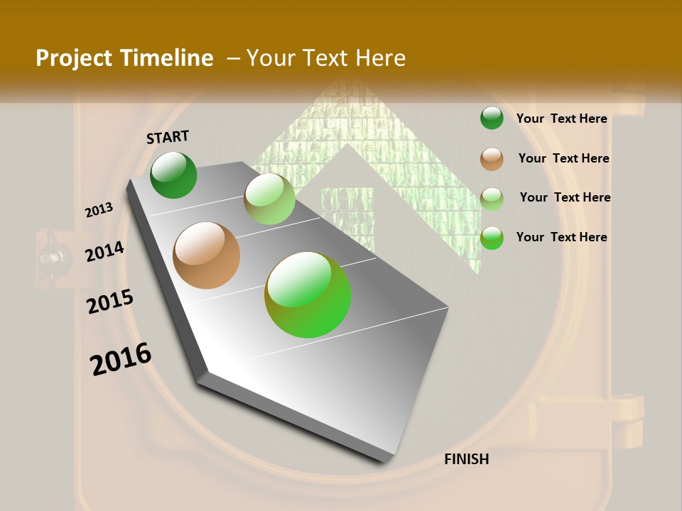 A Traffic Light With A Green Arrow On It PowerPoint Template