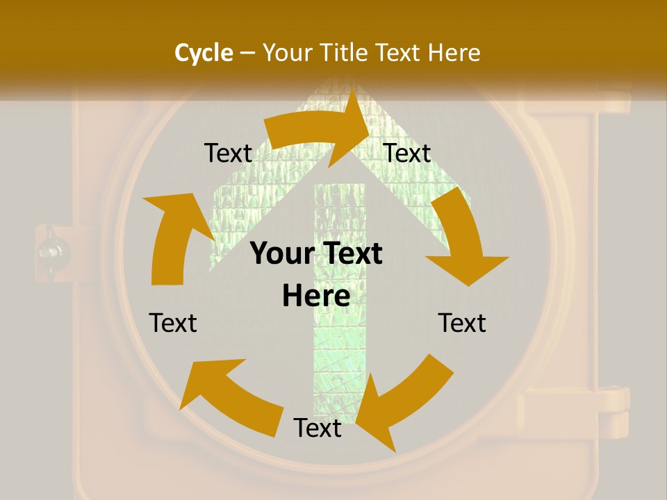 A Traffic Light With A Green Arrow On It PowerPoint Template