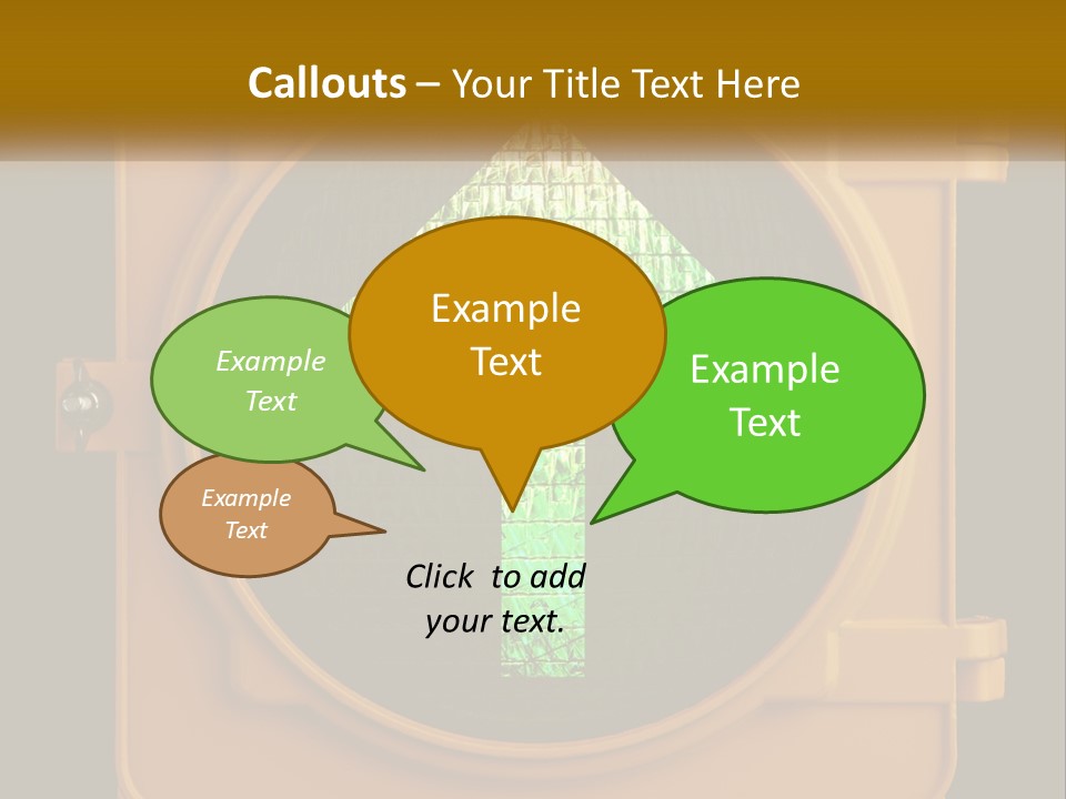 A Traffic Light With A Green Arrow On It PowerPoint Template