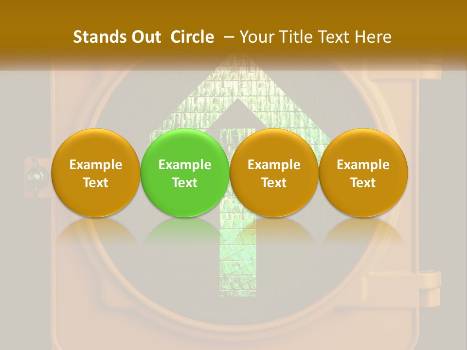 A Traffic Light With A Green Arrow On It PowerPoint Template