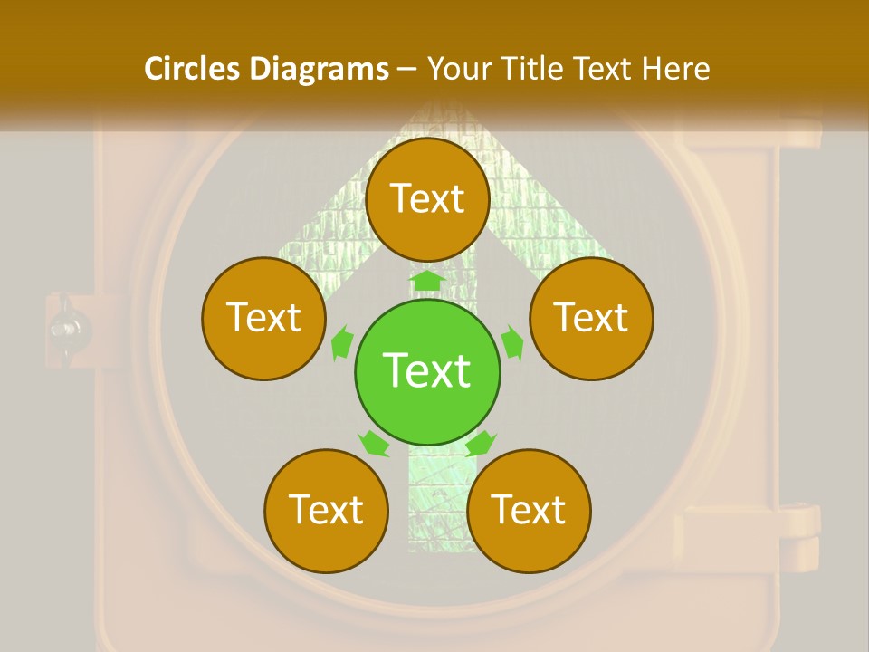 A Traffic Light With A Green Arrow On It PowerPoint Template