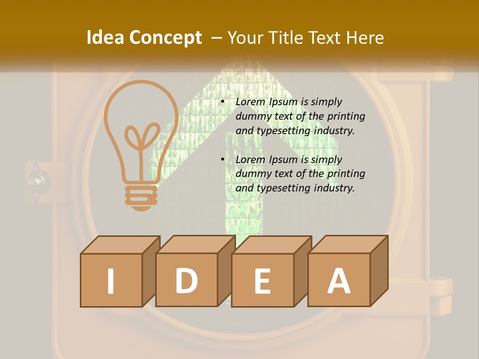 A Traffic Light With A Green Arrow On It PowerPoint Template