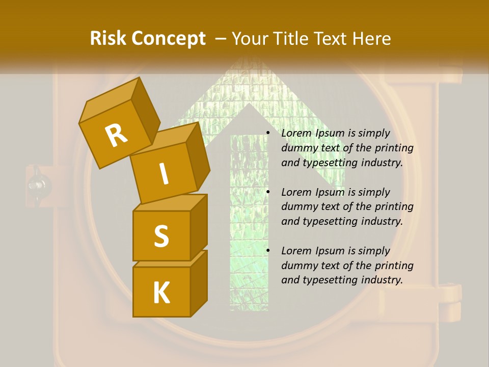 A Traffic Light With A Green Arrow On It PowerPoint Template