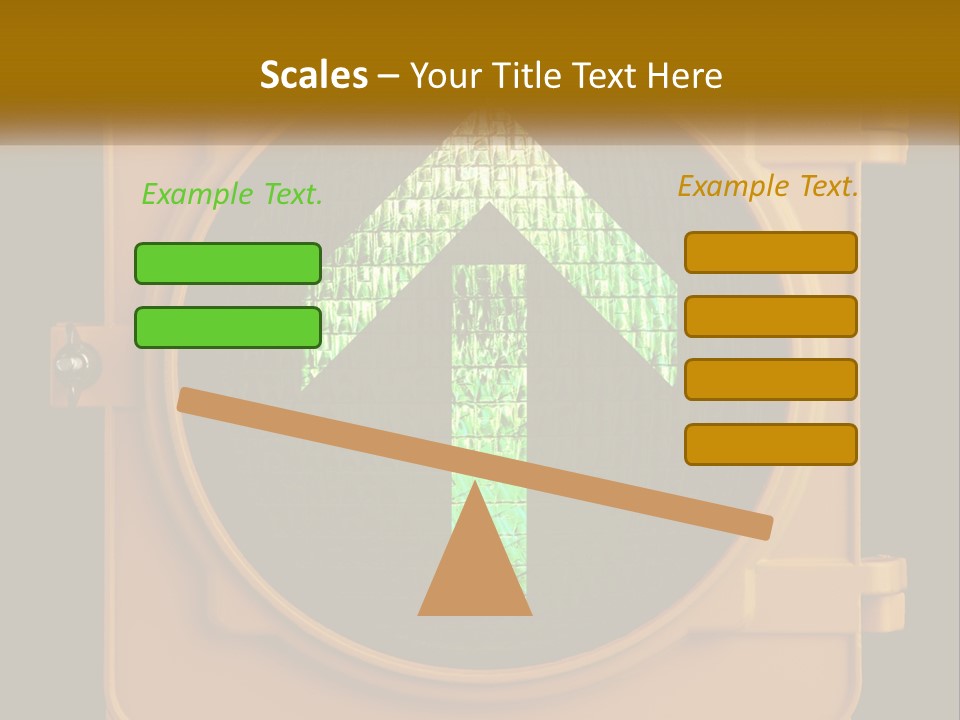 A Traffic Light With A Green Arrow On It PowerPoint Template