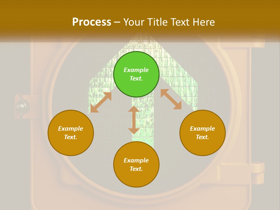 A Traffic Light With A Green Arrow On It PowerPoint Template