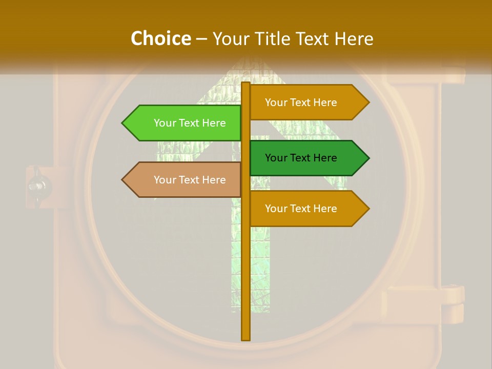 A Traffic Light With A Green Arrow On It PowerPoint Template