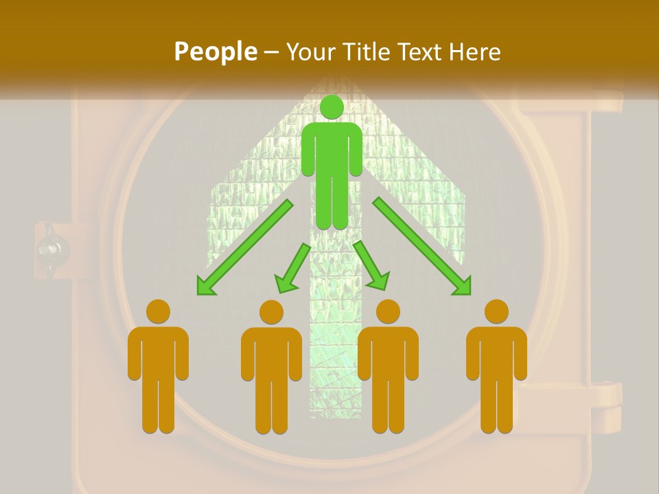 A Traffic Light With A Green Arrow On It PowerPoint Template