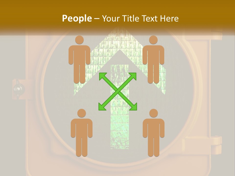 A Traffic Light With A Green Arrow On It PowerPoint Template