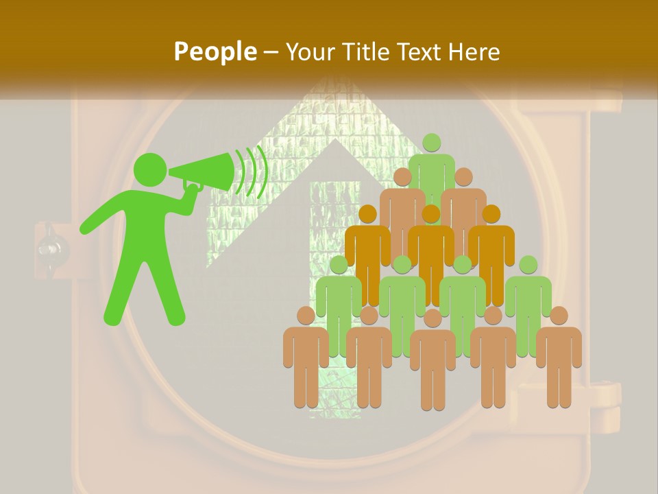 A Traffic Light With A Green Arrow On It PowerPoint Template
