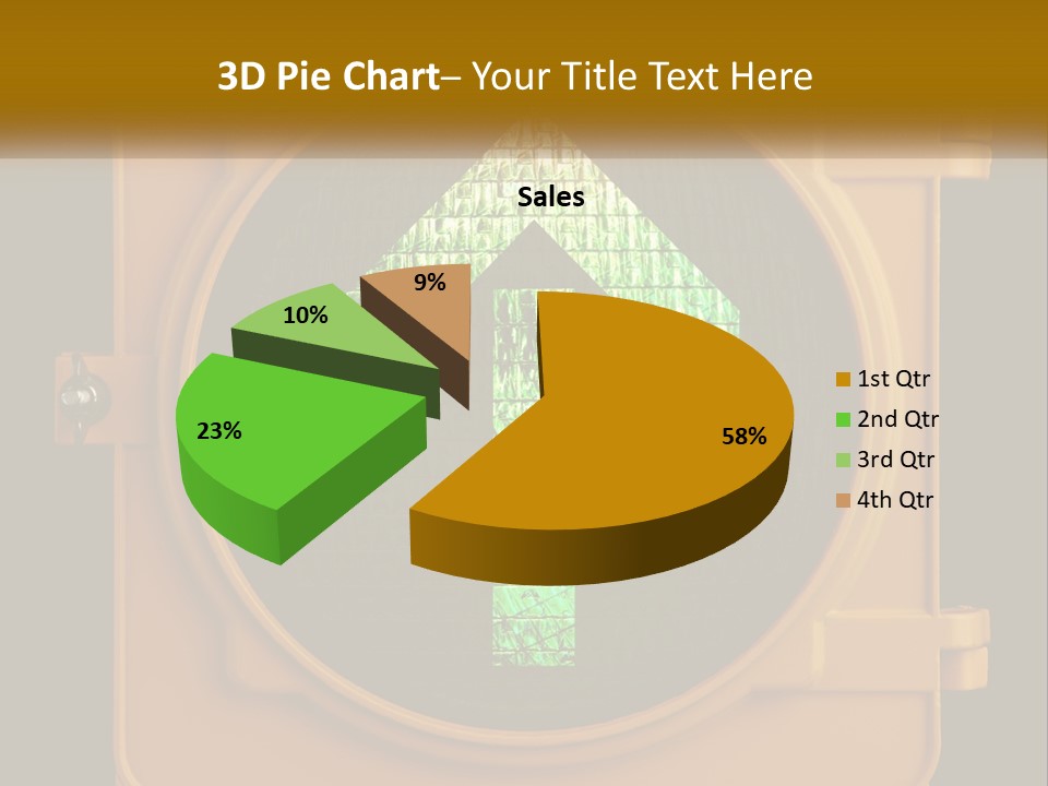 A Traffic Light With A Green Arrow On It PowerPoint Template