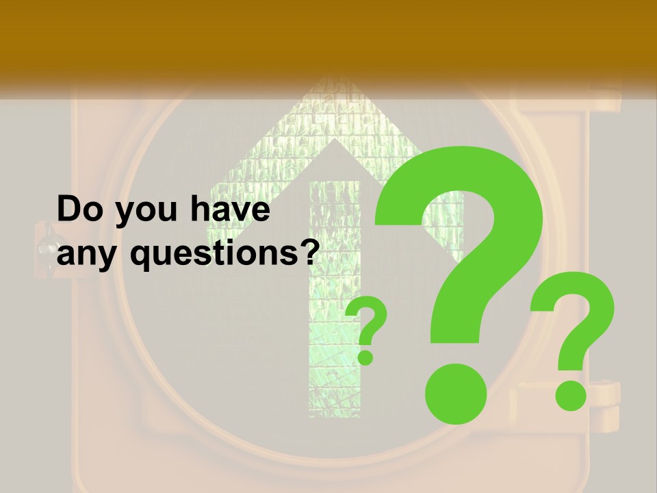 A Traffic Light With A Green Arrow On It PowerPoint Template