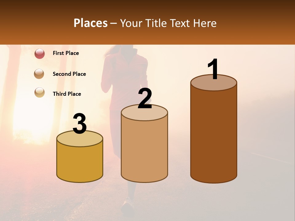 A Woman Running Down A Road With The Sun Setting In The Background PowerPoint Template