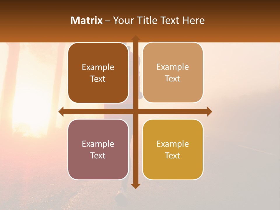 A Woman Running Down A Road With The Sun Setting In The Background PowerPoint Template