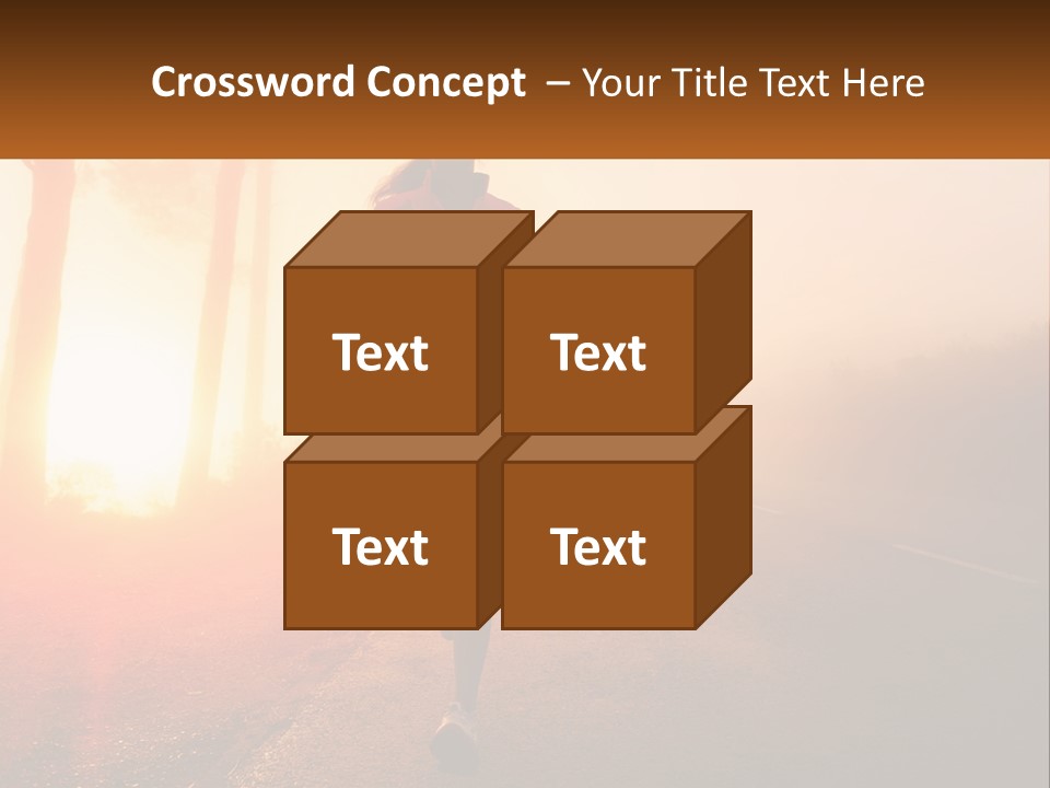A Woman Running Down A Road With The Sun Setting In The Background PowerPoint Template