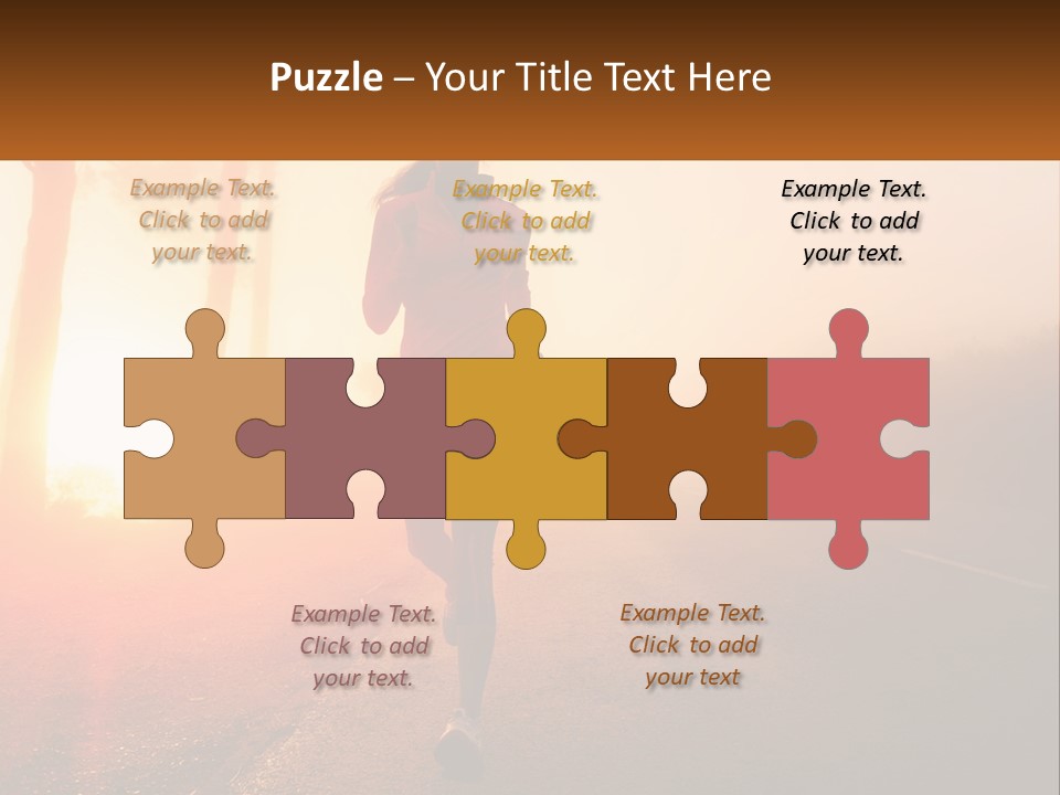 A Woman Running Down A Road With The Sun Setting In The Background PowerPoint Template