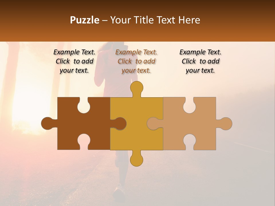 A Woman Running Down A Road With The Sun Setting In The Background PowerPoint Template