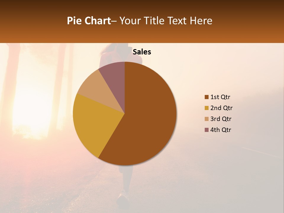 A Woman Running Down A Road With The Sun Setting In The Background PowerPoint Template
