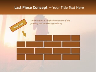 A Woman Running Down A Road With The Sun Setting In The Background PowerPoint Template