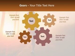 A Woman Running Down A Road With The Sun Setting In The Background PowerPoint Template