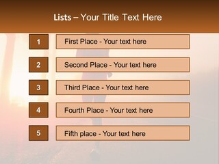 A Woman Running Down A Road With The Sun Setting In The Background PowerPoint Template