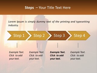 A Woman Running Down A Road With The Sun Setting In The Background PowerPoint Template