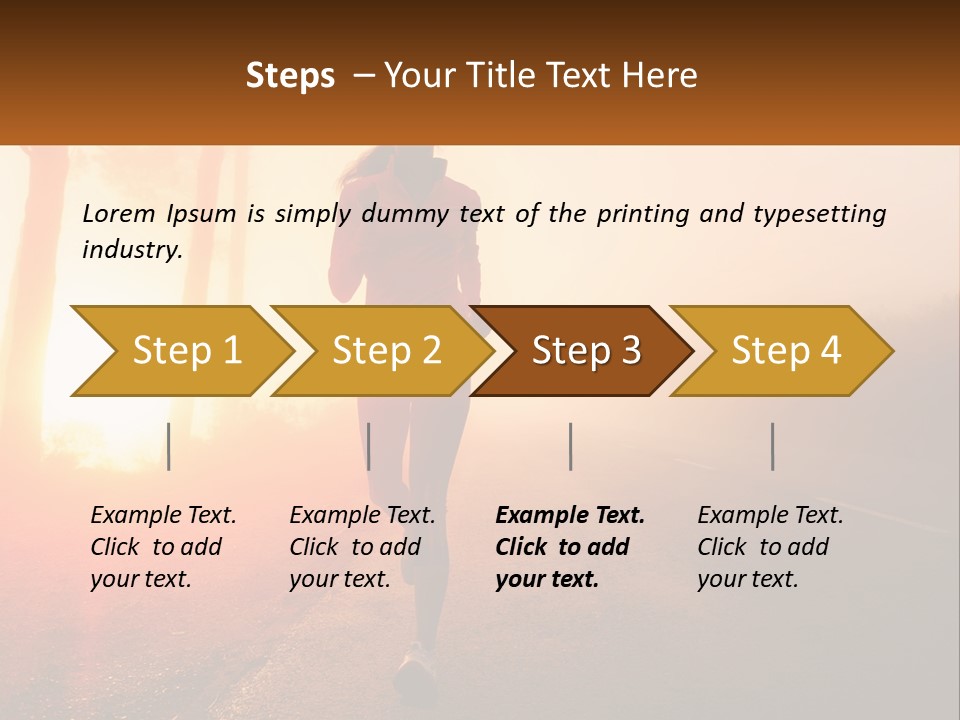 A Woman Running Down A Road With The Sun Setting In The Background PowerPoint Template