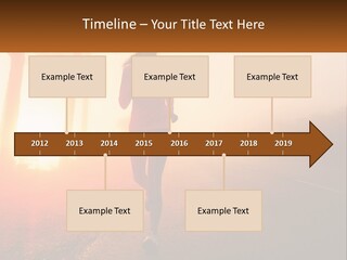 A Woman Running Down A Road With The Sun Setting In The Background PowerPoint Template