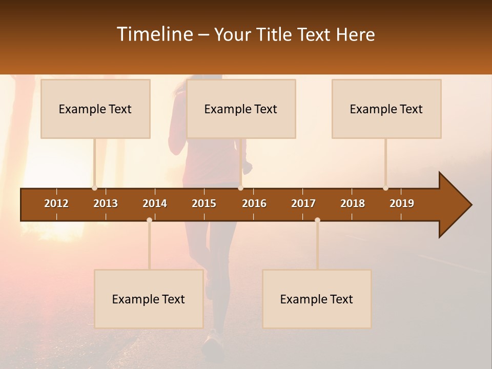 A Woman Running Down A Road With The Sun Setting In The Background PowerPoint Template
