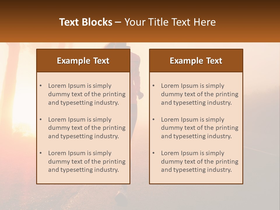 A Woman Running Down A Road With The Sun Setting In The Background PowerPoint Template