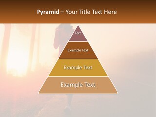 A Woman Running Down A Road With The Sun Setting In The Background PowerPoint Template