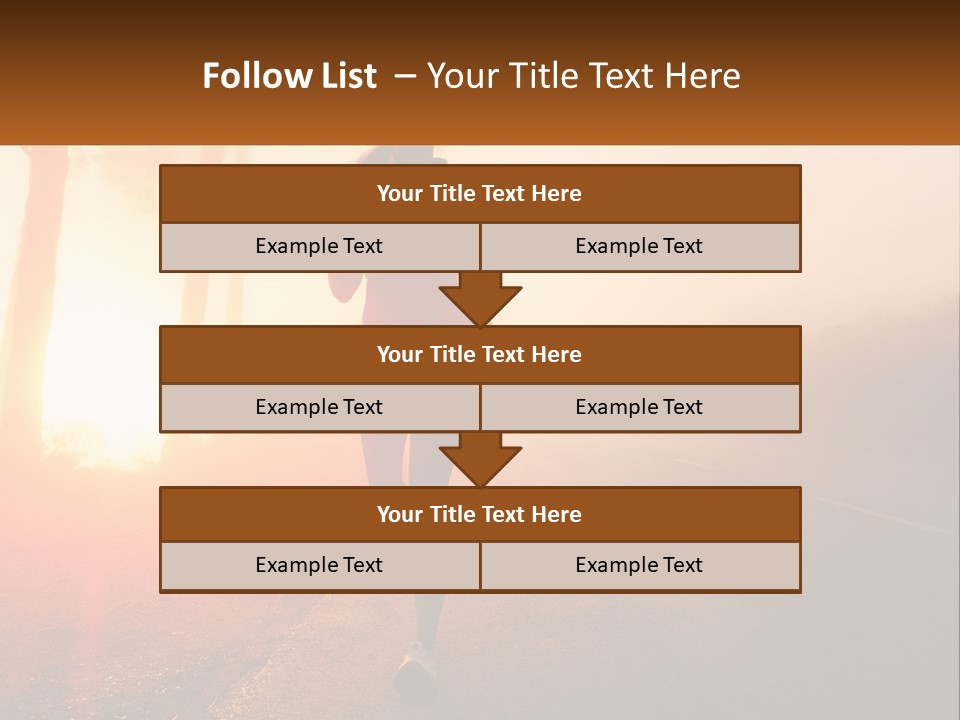 A Woman Running Down A Road With The Sun Setting In The Background PowerPoint Template