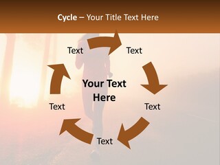 A Woman Running Down A Road With The Sun Setting In The Background PowerPoint Template