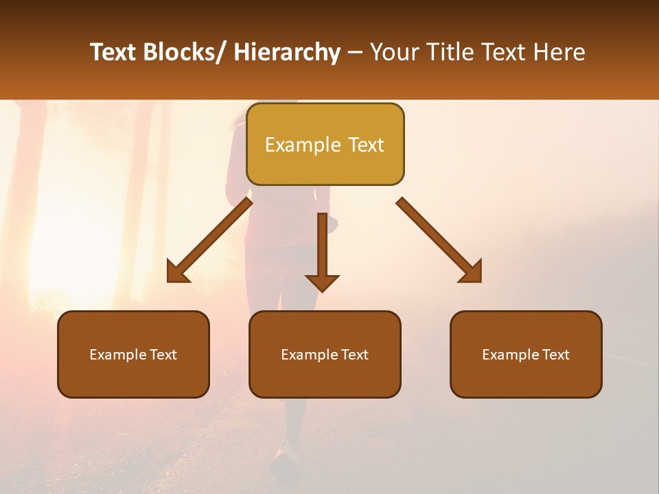 A Woman Running Down A Road With The Sun Setting In The Background PowerPoint Template