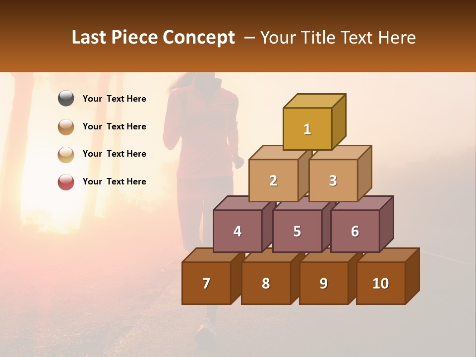 A Woman Running Down A Road With The Sun Setting In The Background PowerPoint Template