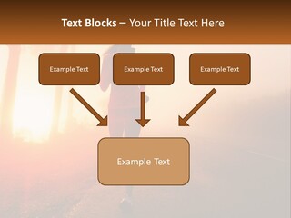 A Woman Running Down A Road With The Sun Setting In The Background PowerPoint Template