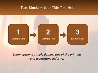 A Woman Running Down A Road With The Sun Setting In The Background PowerPoint Template